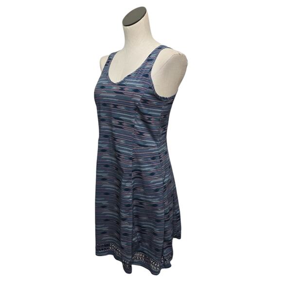 Toad‎ & Co Sunkissed Cut Out Mini Dress Size XS Blue Aztec Stretch UPF Outdoor - Picture 8 of 10